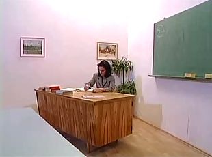 Tight teacher nailed in the classroom