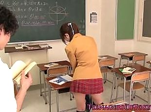 Ultracute japanese schoolgirl sucking dick